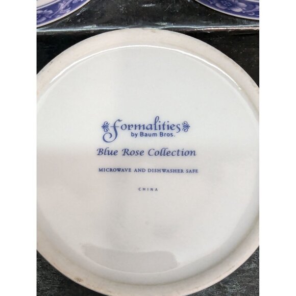 Formalities by Baum Bros Blue Rose Collection Flat Coffee Cup 6 Oz Lot of 3 - Picture 8 of 8
